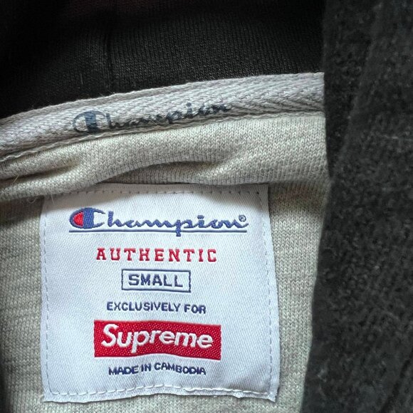 NWOT Supreme Champion Label Hooded Sweatshirt - Picture 4 of 5